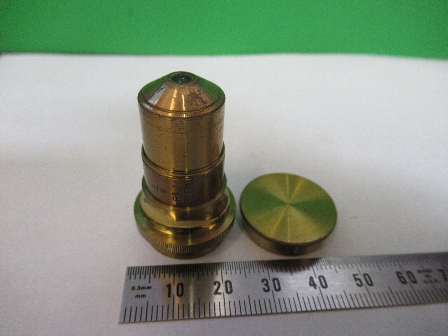 ANTIQUE BRASS OBJECTIVE R&J BECK "1/6" UK MICROSCOPE PART AS PICTURED Z7-A-46