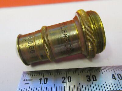 ANTIQUE BRASS SPENCER OBJECTIVE 44X LENS MICROSCOPE PART AS PICTURED &F6-B-121