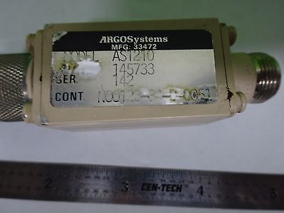 ARGO SYSTEMS AS1210 ATTENUATOR RF MICROWAVE FREQUENCY OPTICS #Y1-12