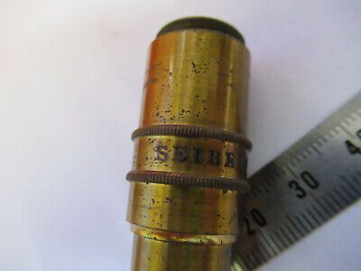 ANTIQUE BRASS SEIBERT GERMANY OBJECTIVE "O" MICROSCOPE PART AS PICTURED #F6-B-93