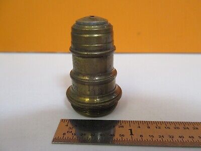 ANTIQUE BRASS ERNST LEITZ 1/12 OBJECTIVE MICROSCOPE PART AS PICTURED &7B-B-21