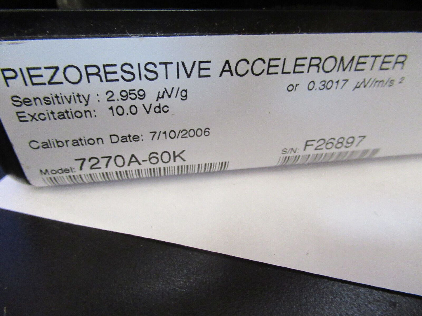 MEGGITT ENDEVCO SHOCK 7270A-60K ACCELEROMETER VIBRATION SENSOR AS PICTURED &R4-A