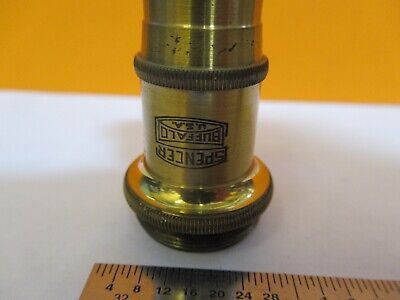 ANTIQUE BRASS SPENCER 44X OBJECTIVE MICROSCOPE OPTICS AS PICTURED &A3-B-78