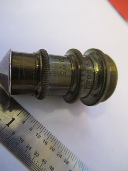 SPENCER 4mm BRASS ANTIQUE OBJECTIVE OPTICS MICROSCOPE PART AS PICTURED &H6-A-36