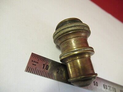 ANTIQUE BRASS OBJECTIVE BAUSCH LOMB 8mm MICROSCOPE OPTICS AS PICTURED #10-B-18