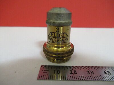 ANTIQUE ERNST LEITZ BRASS OBJECTIVE 10X MICROSCOPE PART AS PICTURED &B1-B-21