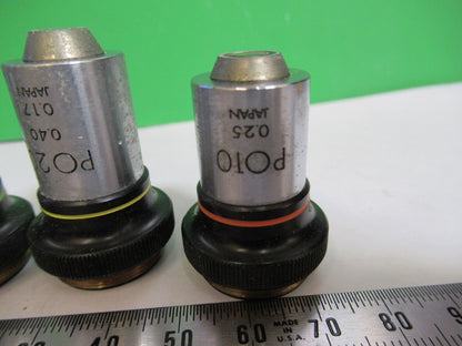 LOT OBJECTIVES OLYMPUS JAPAN POL MICROSCOPE PART AS PICTURED Z7-FT-81