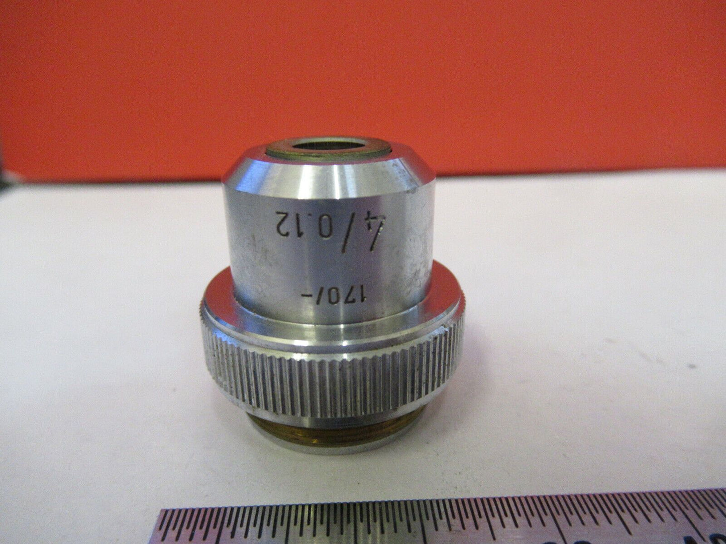 LEITZ WETZLAR OBJECTIVE 4X /170 LENS MICROSCOPE PART AS PICTURED &8Z-A-11