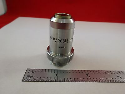 MICROSCOPE PART OBJECTIVE PL 16X LEITZ GERMANY OPTICS AS IS BIN#R2-C-07