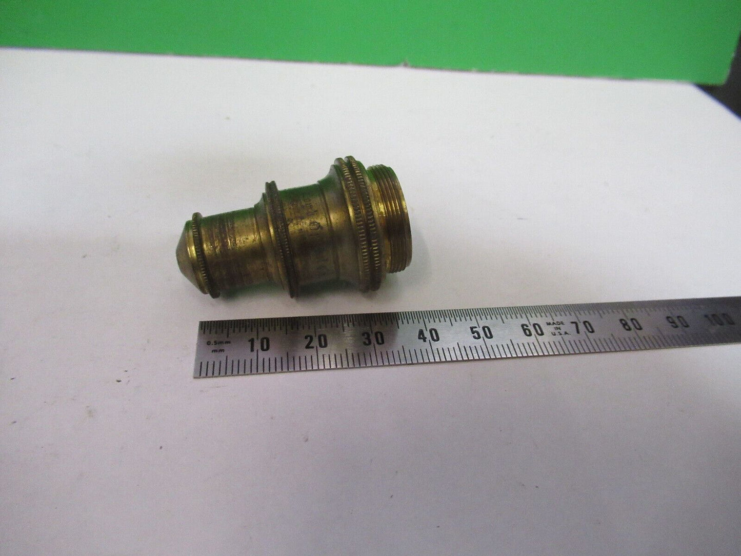 ANTIQUE BRASS BAUSCH LOMB OBJECTIVE  MICROSCOPE PART OPTICS AS PICTURED Z6-A-107