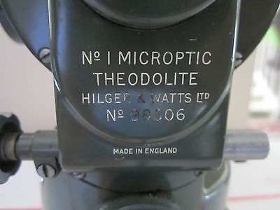 OPTICAL THEODOLITE HILGER WATTS LONDON ENGLAND  AS IS OPTICS  #LOBBY