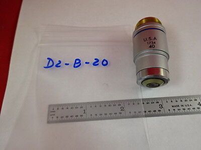 MICROSCOPE PART REICHERT PLAN ACHRO OBJECTIVE [cloudy] 40X OPTICS AS IS #D2-B-20