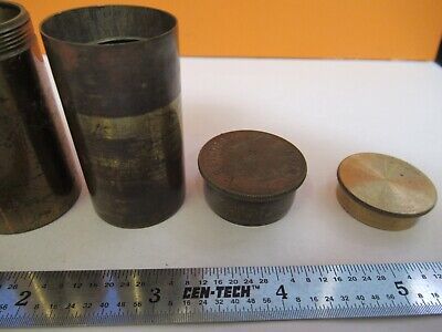 FOR PARTS LOT ANTIQUE BRASS OBJECTIVE CAN MISMATCHED MICROSCOPE PARTS &7B-B-128