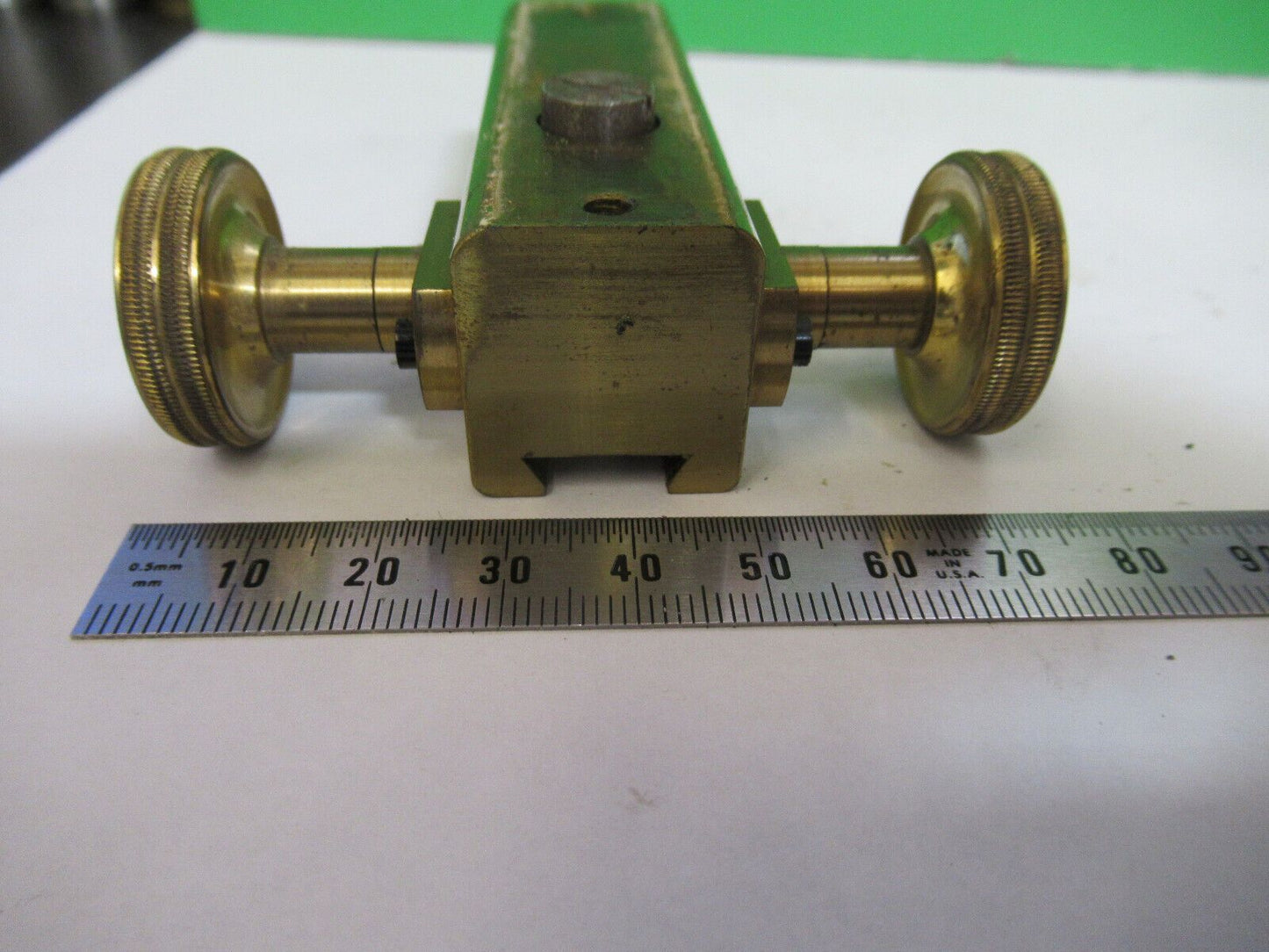 ANTIQUE MICROSCOPE PART LEITZ GERMANY BRASS GROSS STAGE  AS PICTURED &Z9-A-190