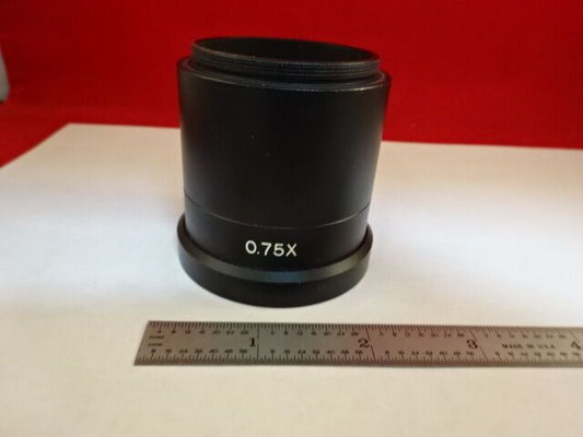 MICROSCOPE PART STEREO OBJECTIVE 0.75X MAGNIFICATION OPTICS AS IS #AR-07