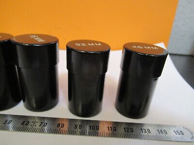 LOT ANTIQUE 5 EMPTY OBJECTIVE CANS SPENCER MICROSCOPE PART AS PICTURED 4B-FT-02