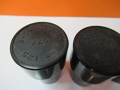 ANTIQUE LOT EMPTY OBJECTIVE CANS MICROSCOPE PART AS PICTURED #7B-B-116