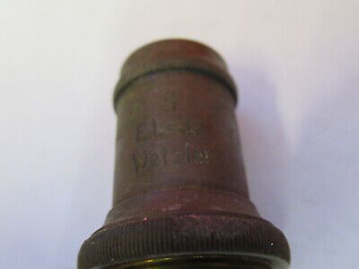 ANTIQUE BRASS LEITZ GERMANY OBJECTIVE "3" MICROSCOPE PART AS PICTURED F6-B-112