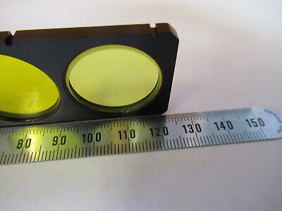 LEITZ WETZLAR SLIDE YELLOW FILTER OPTICS MICROSCOPE PART AS PICTURED #F9-A-48