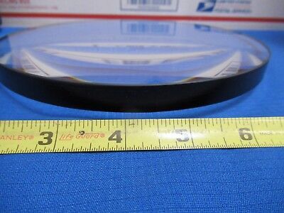 HUGE OPTICAL GLASS LENS 7.5" DIAMETER 6" FL MIL SPEC OPTICS BI CONVEX &FT-3-43