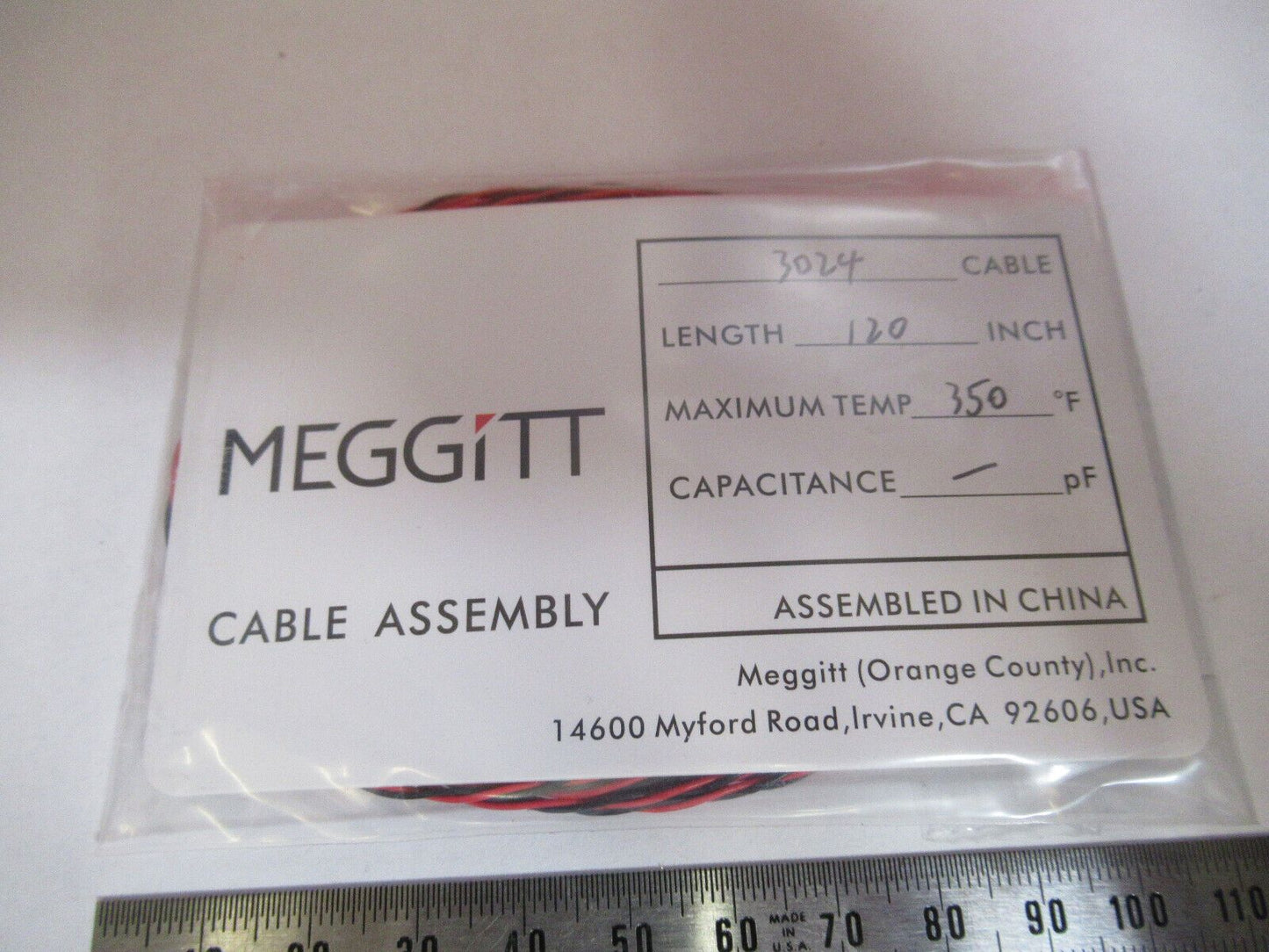 MEGGITT ENDEVCO 3024 CABLE LOW NOISE for ACCELEROMETER VIBRATION &81-B-11