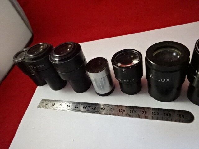 FOR PARTS LOT 7 EA EYEPIECES LEITZ + AO MICROSCOPE PART OPTICS AS IS &U7-B-41