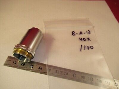 LEITZ GERMANY MICROSCOPE PART OBJECTIVE LENS 40X /170 OPTICS AS PICTURED 8-A-13