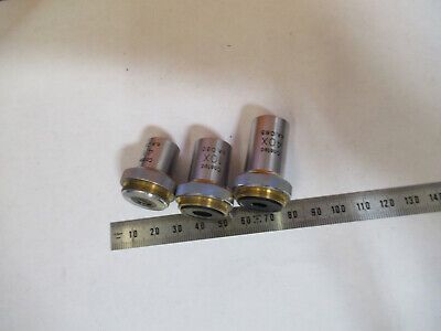 UNITRON JAPAN LOT OBJECTIVE 3  LENSES MICROSCOPE PART AS PICTURED 4B-FT-03