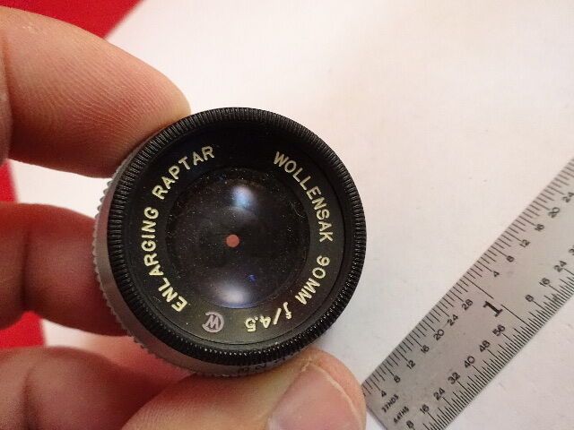 OPTICAL ENLARGING WOLLENSAK LENS RAPTAR 90 mm IRIS DIAPHRAGM OPTICS AS IS 33A-80