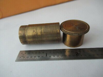 ANTIQUE BRASS ENGLAND EMPTY CAN of OBJECTIVE MICROSCOPE PART AS PICTURED F3-A-09