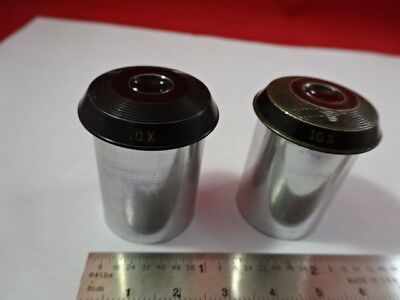 VINTAGE LOT 2 EA EYEPIECE 10X BAUSCH LOMB MICROSCOPE OPTICS AS IS &93-78