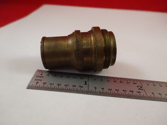 RARE BRASS ANTIQUE QUEEN OBJECTIVE MICROSCOPE PART OPTICS AS IS &33-A-108