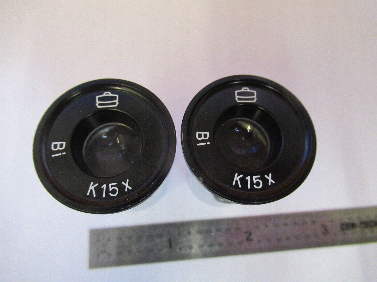 TIYODA JAPAN BI K15X PAIR EYEPIECE OPTICS MICROSCOPE PART AS PICTURED &G1-A-87