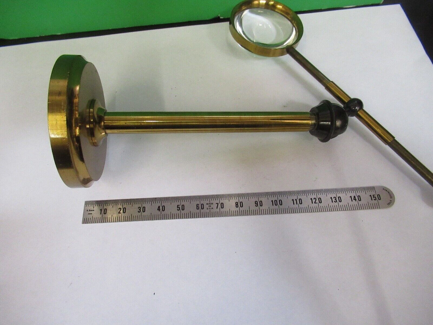 ANTIQUE BRASS MOUNTED LENS LONDON UK MICROSCOPE PART AS PICTURED 18-FT-10