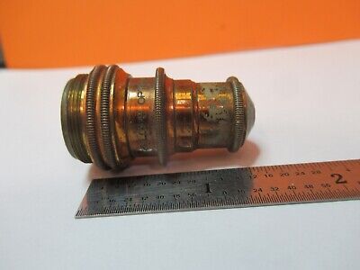 ANTIQUE BRASS BAUSCH LOMB 4mm OBJECTIVE MICROSCOPE PART AS PICTURED &W8-A-48