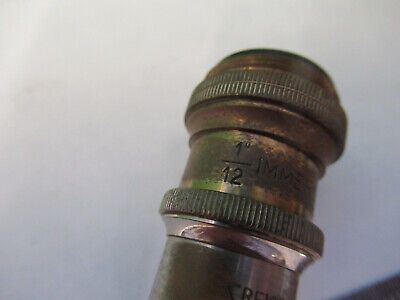 ANTIQUE BRASS REICHERT AUSTRIA OBJECTIVE MICROSCOPE PART AS PICTURED &Q9-A-19