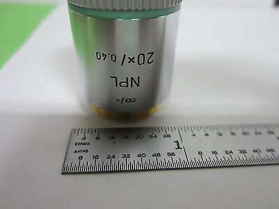 LEITZ GERMANY 20X OBJECTIVE INFINITY MICROSCOPE PART OPTICS AS IS BIN#M3-09