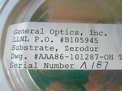 OPTICAL FLAT MIRROR COATED ZERODUR POLISHED LASER OPTICS BIN#36-30