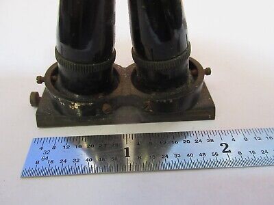 ANTIQUE BRASS STEREO OBJECTIVES OPTICS MICROSCOPE PART AS PICTURED &7B-B-80