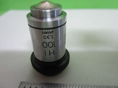 MICROSCOPE PART OLYMPUS JAPAN OBJECTIVE HI 100X OPTICS AS PICTURED BIN#T4-24