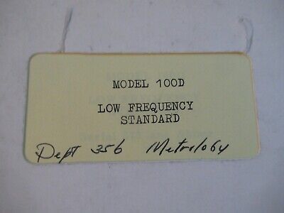 COLLECTABLE RARE HP HEWLETT PACKARD 100D FREQUENCY STANDARD MANUAL 1956 &BIBLI