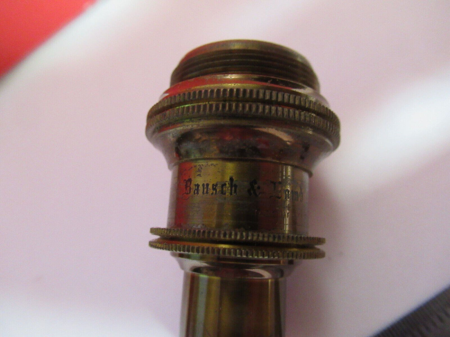 ANTIQUE BRASS OBJECTIVE BAUSCH LOMB 1/6  MICROSCOPE OPTICS AS PICTURED Q2-43