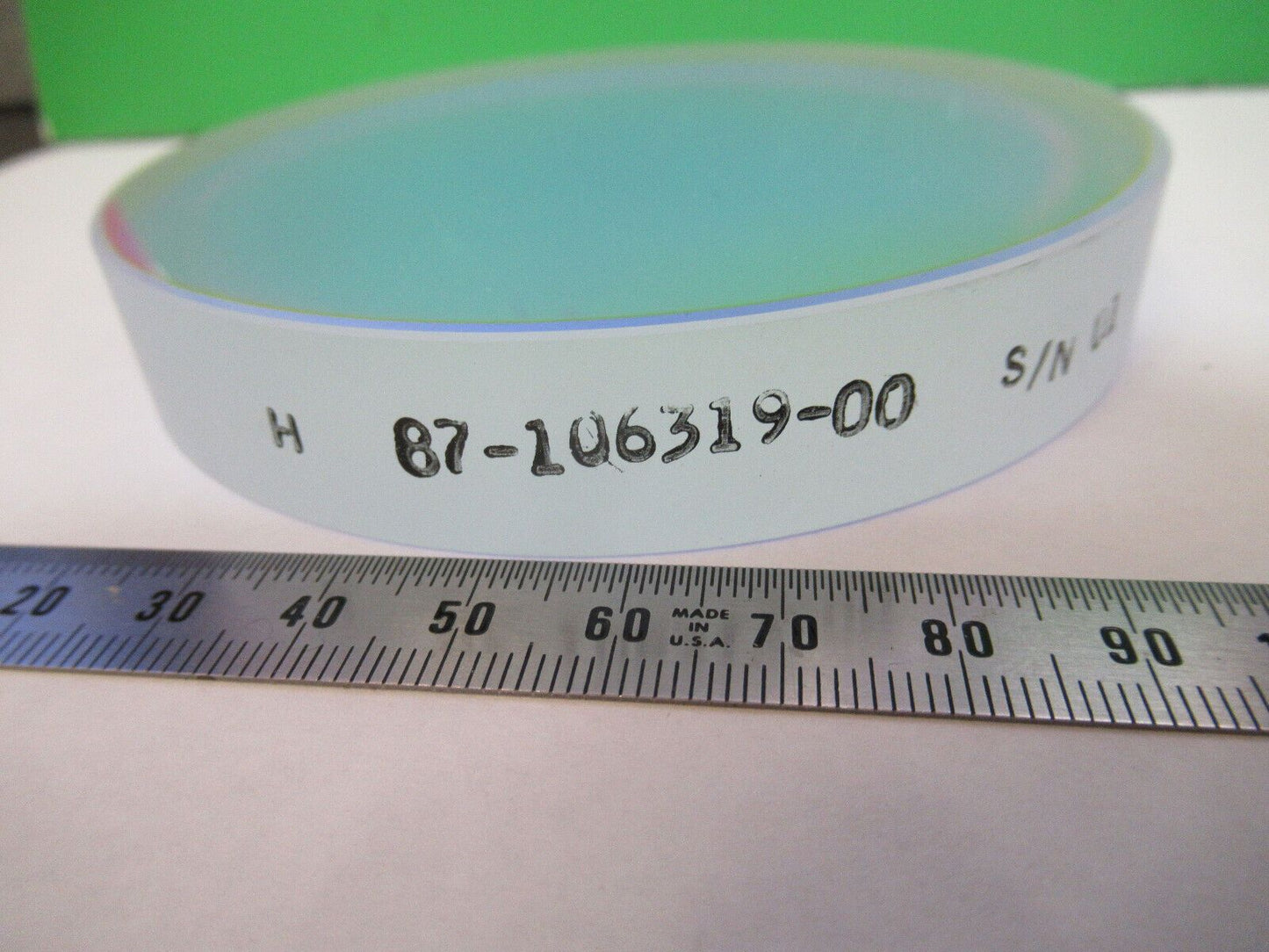 OPTICAL FLAT FUSED SILICA COATED LASER OPTICS AS PICTURED &R7-B-08x