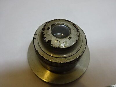 FOR PARTS MICROSCOPE PART CONDENSER [rusty, but moves] OPTICS AS IS #81-31