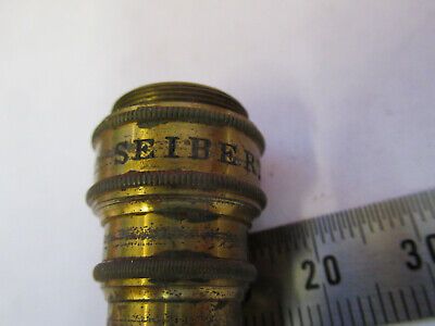 ANTIQUE BRASS SEIBERT GERMANY OBJECTIVE "V" MICROSCOPE PART AS PICTURED #F6-B-94