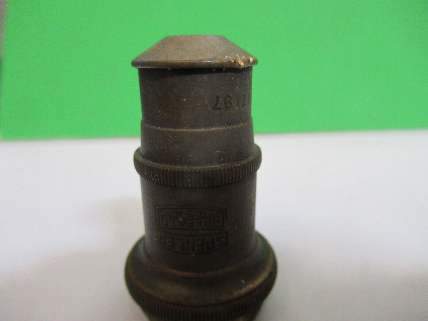 RUSTY ANTIQUE BRASS SPENCER OBJECTIVE MICROSCOPE PART AS PICTURED &H9-A-45