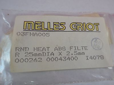 OPTICAL MELLES GRIOT ROUND ABS FILTER OPTICS AS IS BIN#K9-B-18