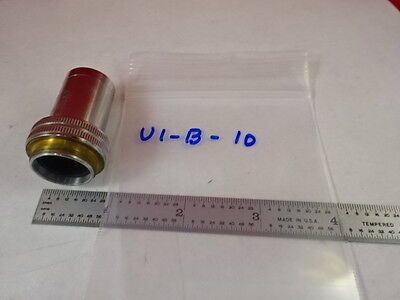 MICROSCOPE PART OBJECTIVE LEITZ WETZLAR GERMANY 10X OPTICS AS IS B#U1-B-10