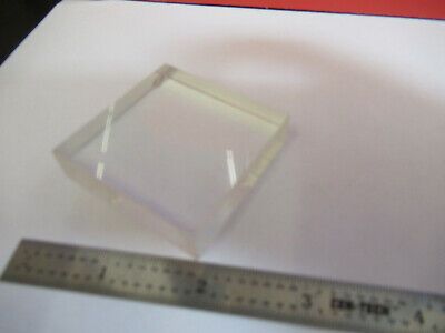 OPTICAL GLASS BLOCK  2" x 2" x 0.5"  [chipped] OPTICS AS PICTURED &B1-A-79