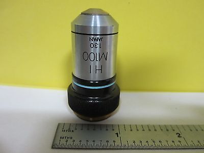 MICROSCOPE PART OBJECTIVE OLYMPUS HI M100X OPTICS AS IS BIN#34-T-20